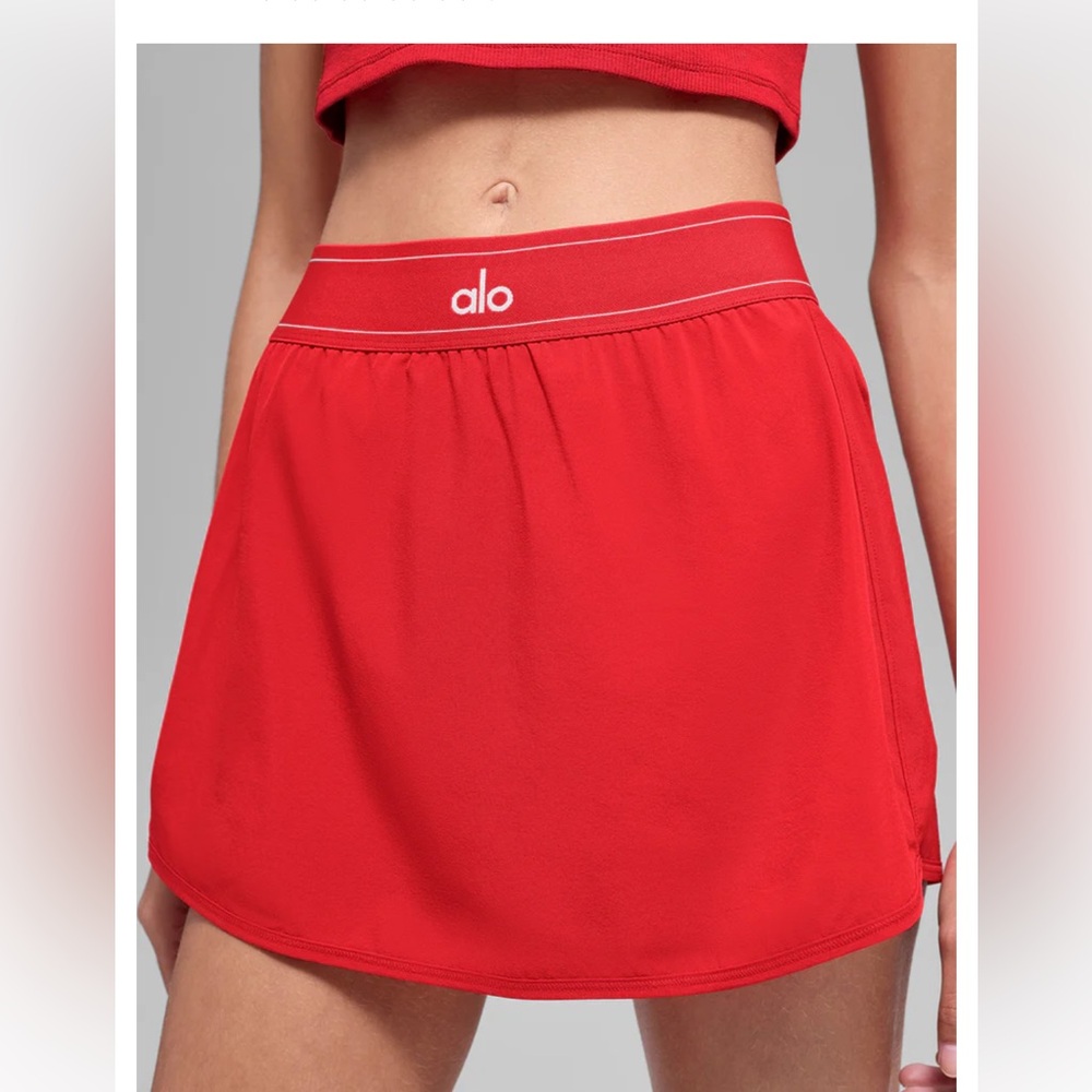 NWT ALO Yoga Match Point Tennis Skirt bright Red size xxs - sold out online - Picture 4 of 9